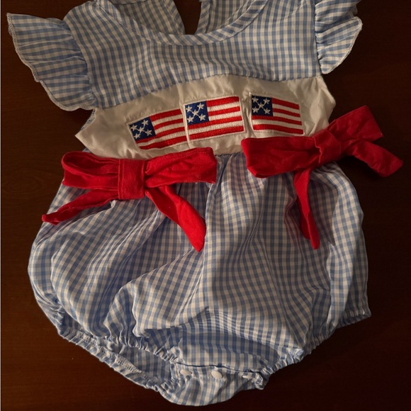 Patriotic Blue and Red Kids One Piece - Picture 7 of 7